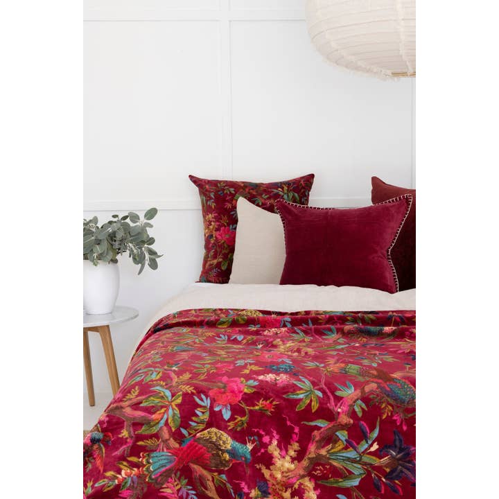 Linen Connections - Wholesale Throw Blanket - Mexican Painter Velvet Throw - Dark Pink