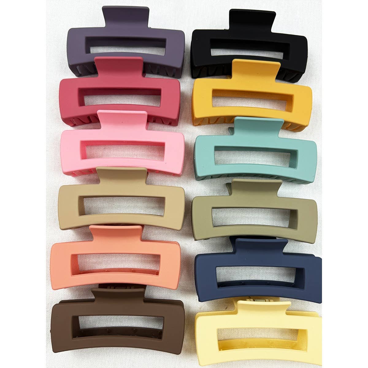 MIX COLOR Large Cut Out Rectangle Hair Claw for wholesale on Faire2