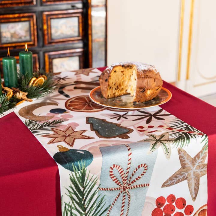 The Napking – wholesale Table runner – Cotton Satin Runner Xmas Tea 100% Made in Italy2