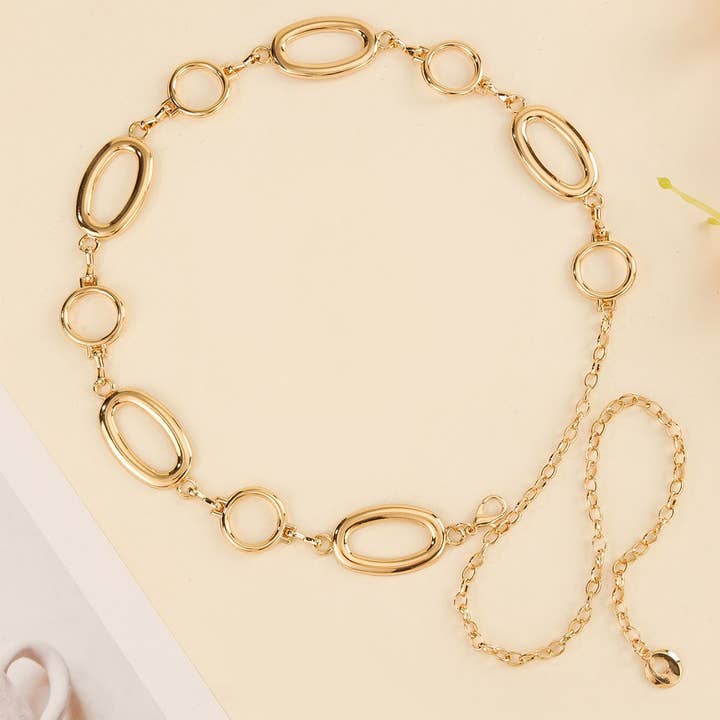 Lily Clothing - Wholesale Belt - Women's - Fashionable and simple round metal waist chain0