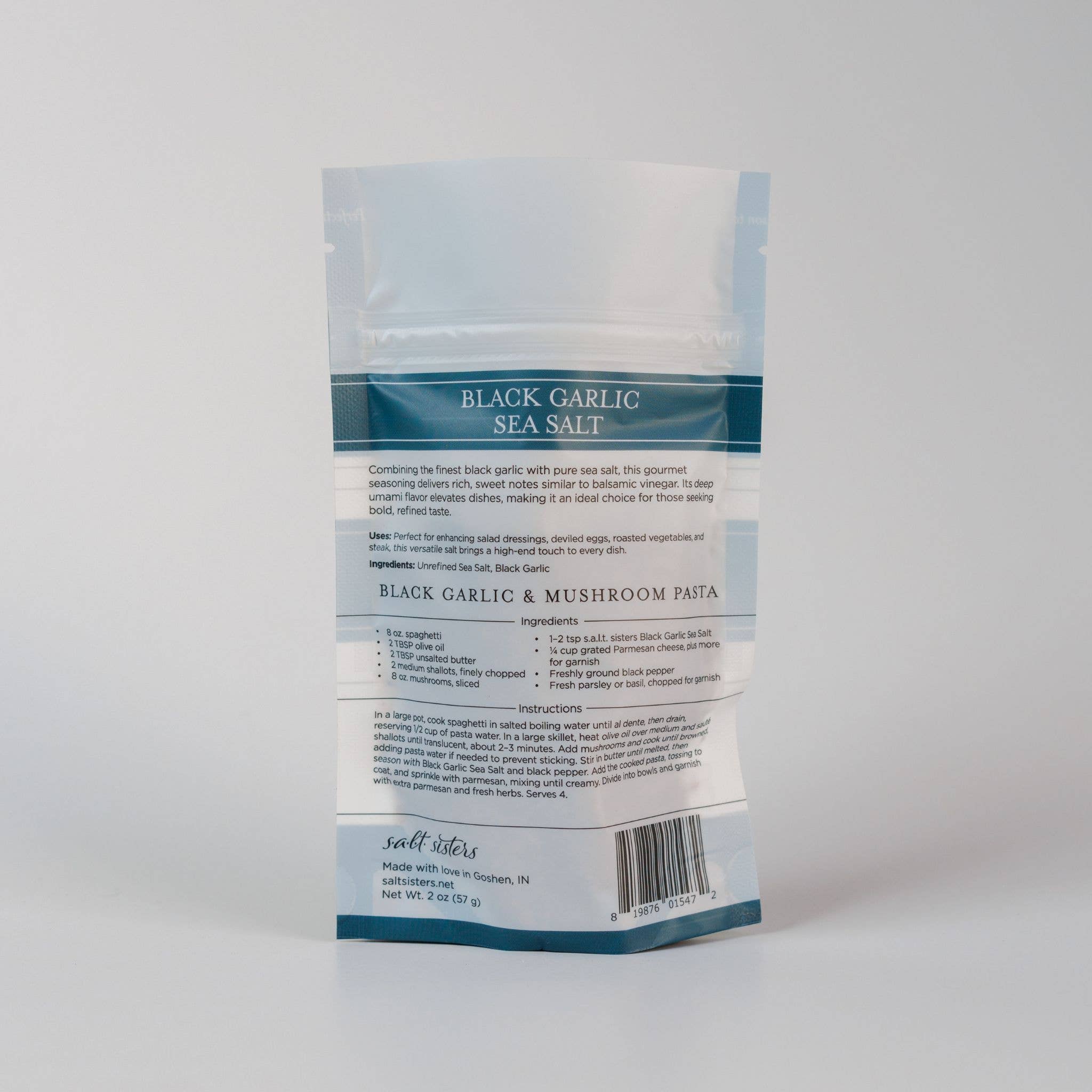Salt Sisters – Großhandel Salz – Natürliches Meersalz — Schwarzer Knoblauch — 2 Unzen1