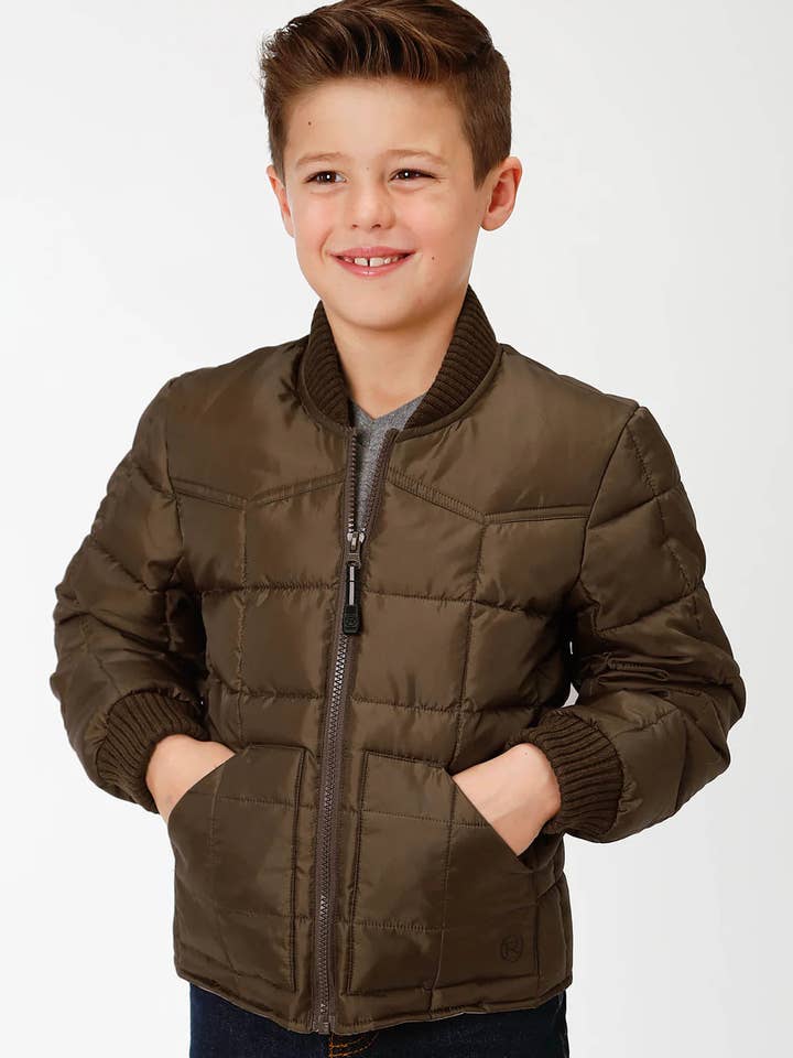 Roper Boys Brown Poly-Filled Jacket for wholesale by Wildflowers & Denim