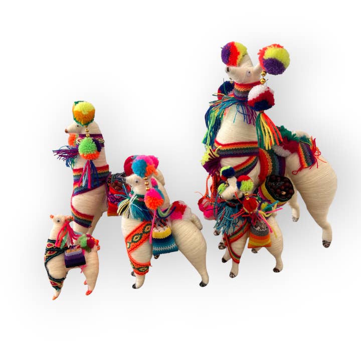 Colorful Peruvian Folk Art Llama – Handmade Decor for wholesale by Zoe Artcrafts Corp.
