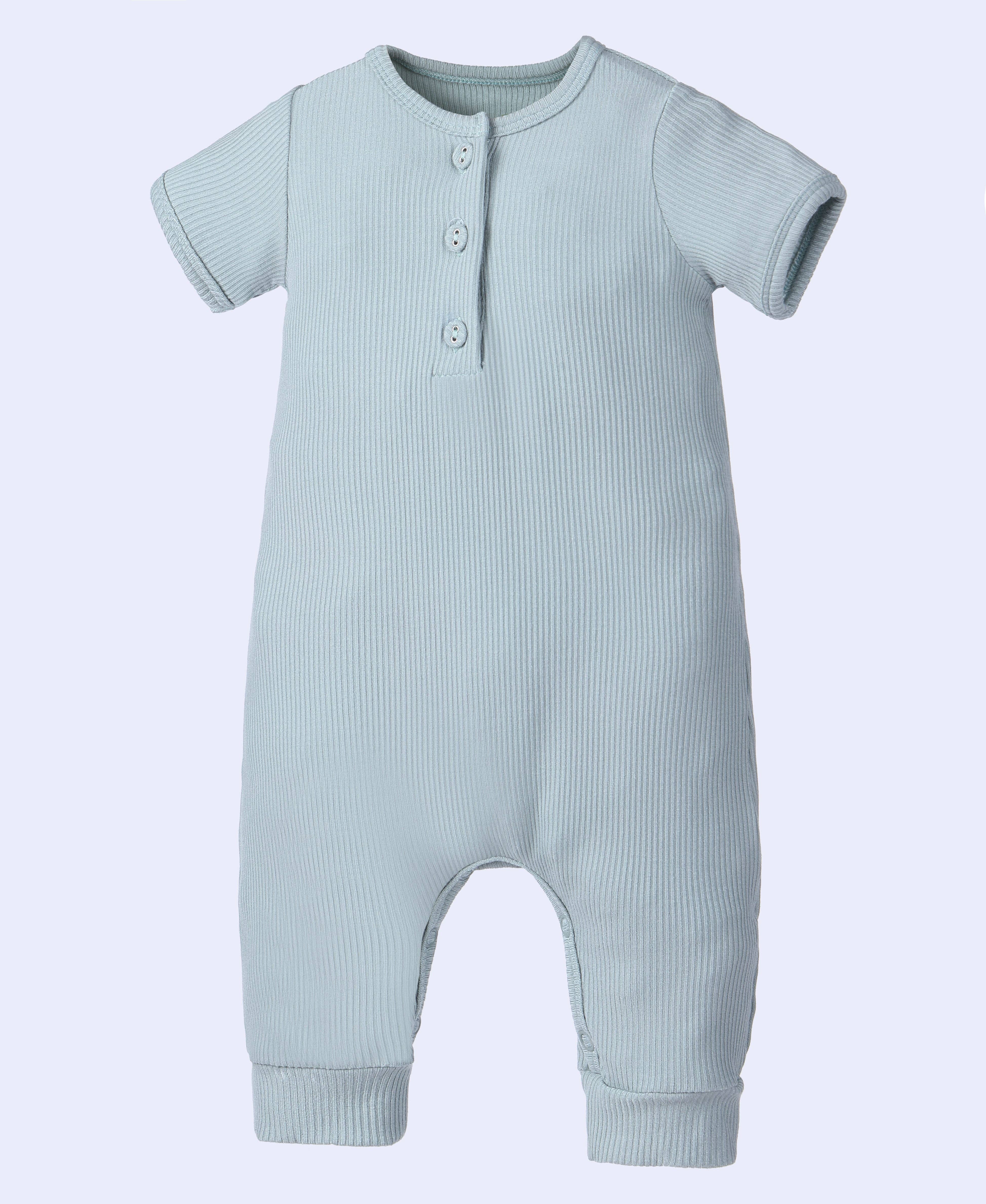 Earth Baby Outfitters - Wholesale Jumpsuit - Baby - Bamboo Ribbed Short Sleeve Henley Romper2