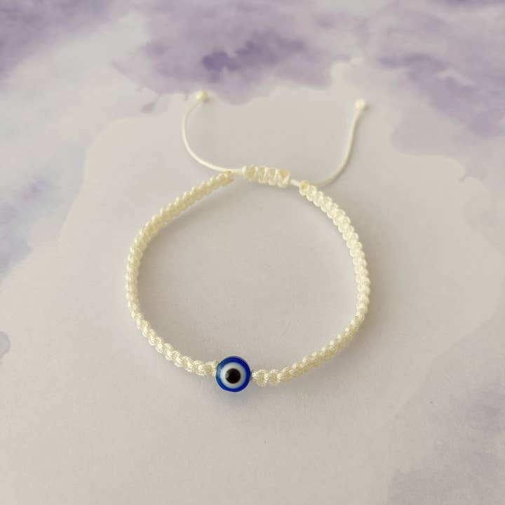 Pulsera de Macramé con Ojo Turco Hecho a Mano for wholesale by Kolorya