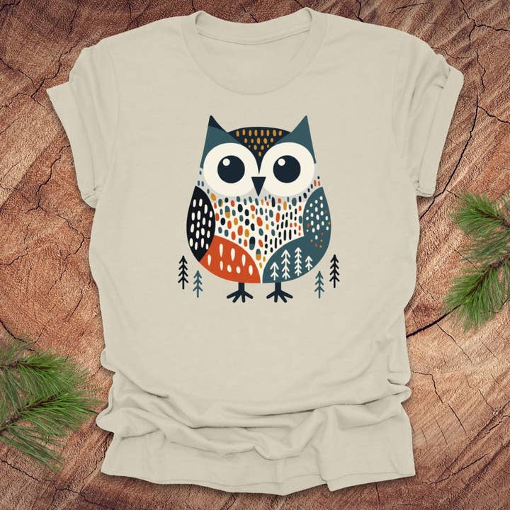Retro Uil T-shirt voor wholesale door Wandering Owl Adventure Co.