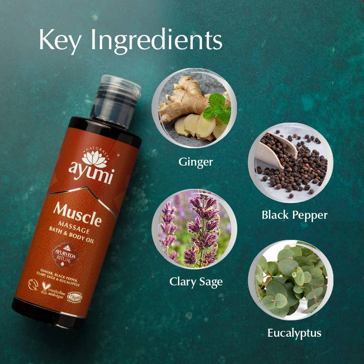Ayumi Naturals – wholesale Bath/body oil – Muscle Massage Bath & Body Oil3