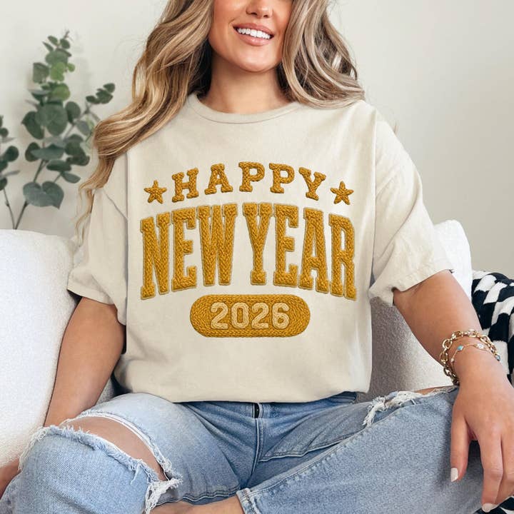 DLT Ecommerce - Wholesale T-Shirt (Graphic) - Women's - Happy New Year 2026 Tee, Faux yarn new year 2026 Sweatshirt4