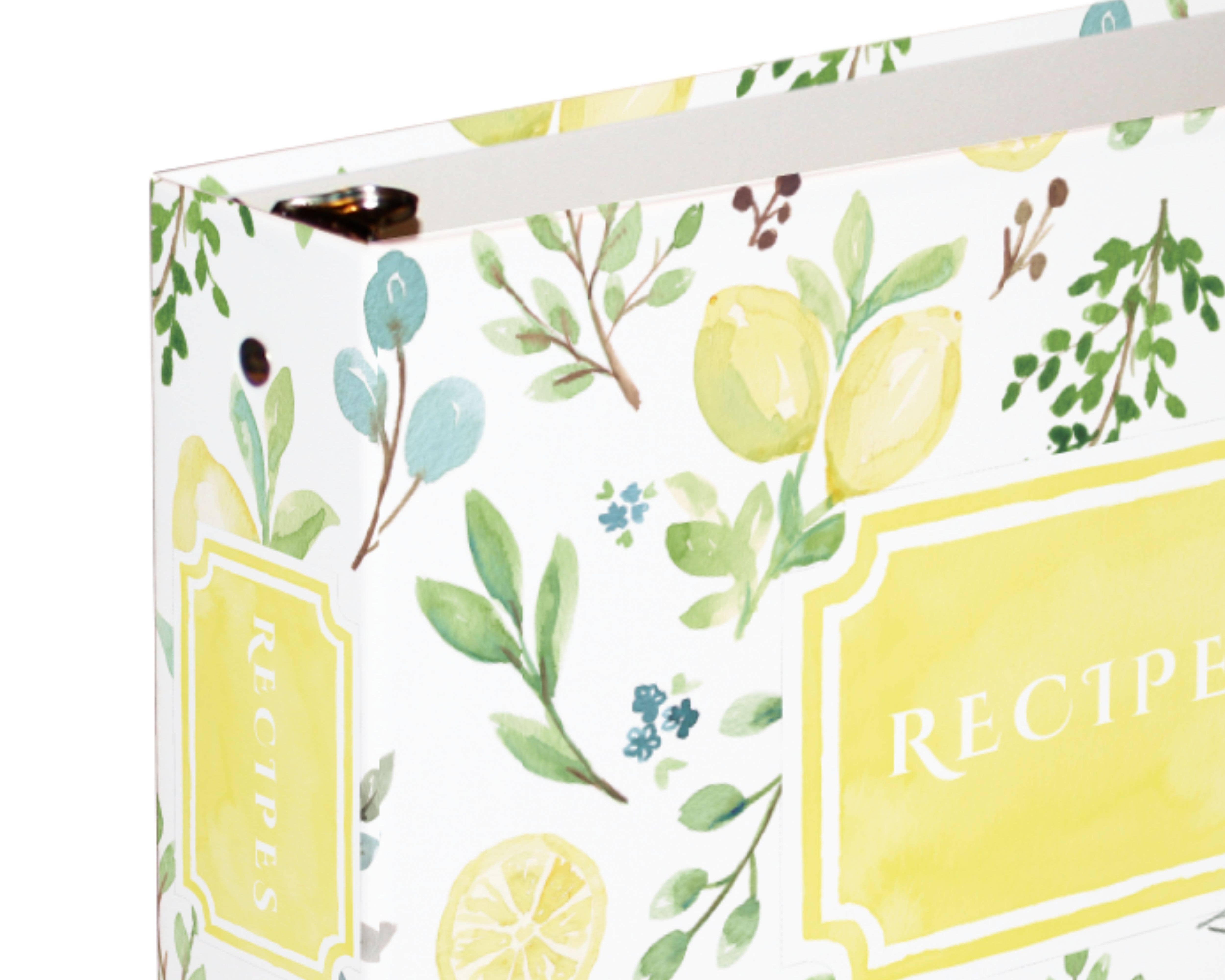 Rural Girl Studio - Wholesale Binder - Recipe Binder - watercolor lemon greenery design | Lemons2
