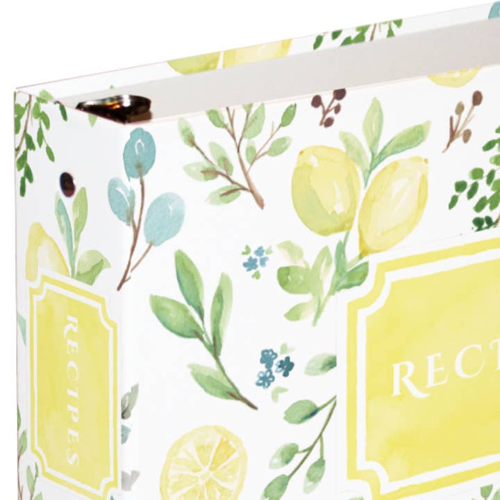 Rural Girl Studio - Wholesale Binder - Recipe Binder - watercolor lemon greenery design | Lemons2