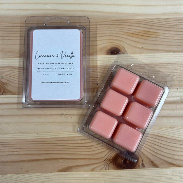 Cinnamon & Vanilla - Soy Wax Melt - 2.5oz for wholesale by Created Purpose Boutique