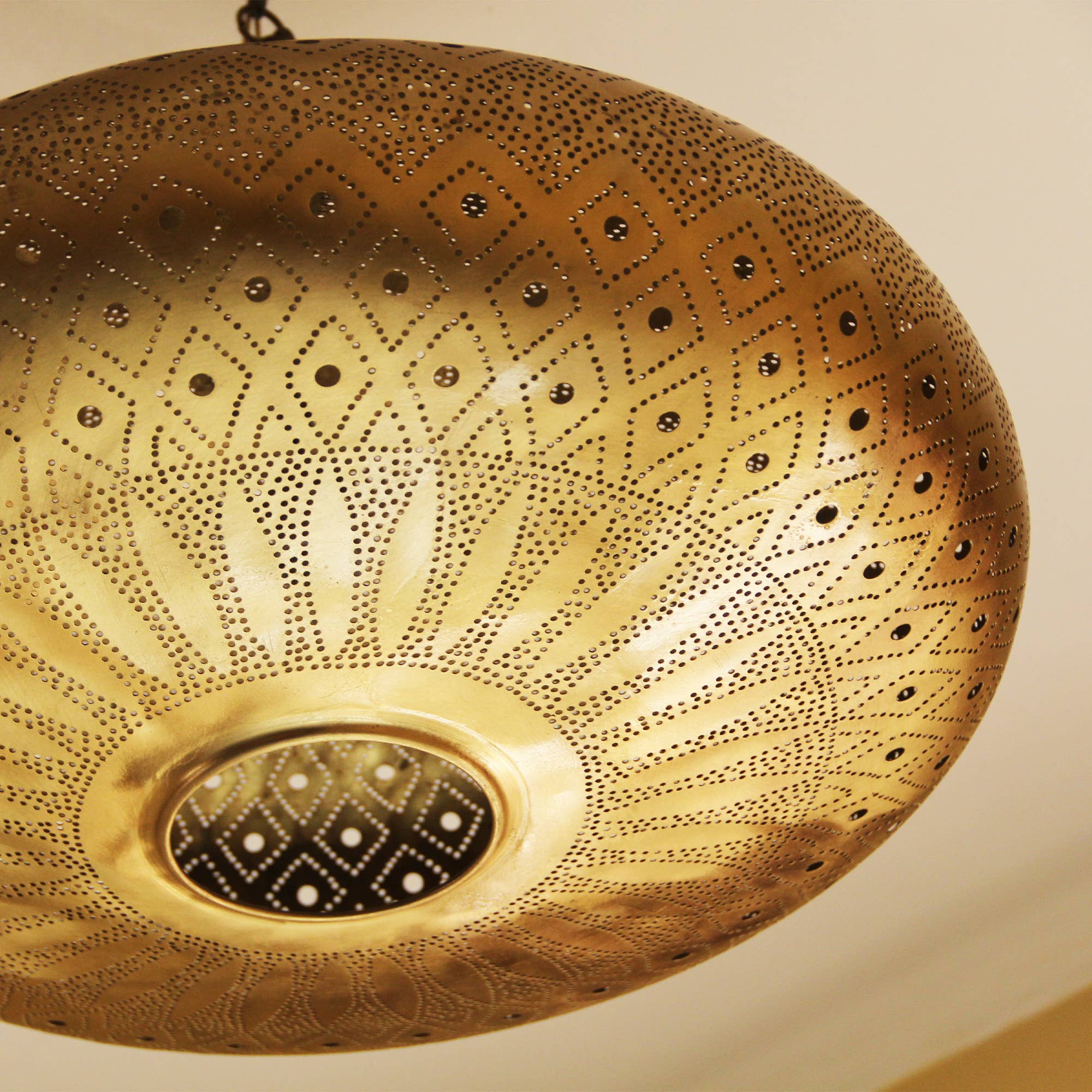 bazarifinagh - Wholesale Chandelier/Hanging Light - Handcrafted from brass, this Moroccan ceiling lamp adds char4