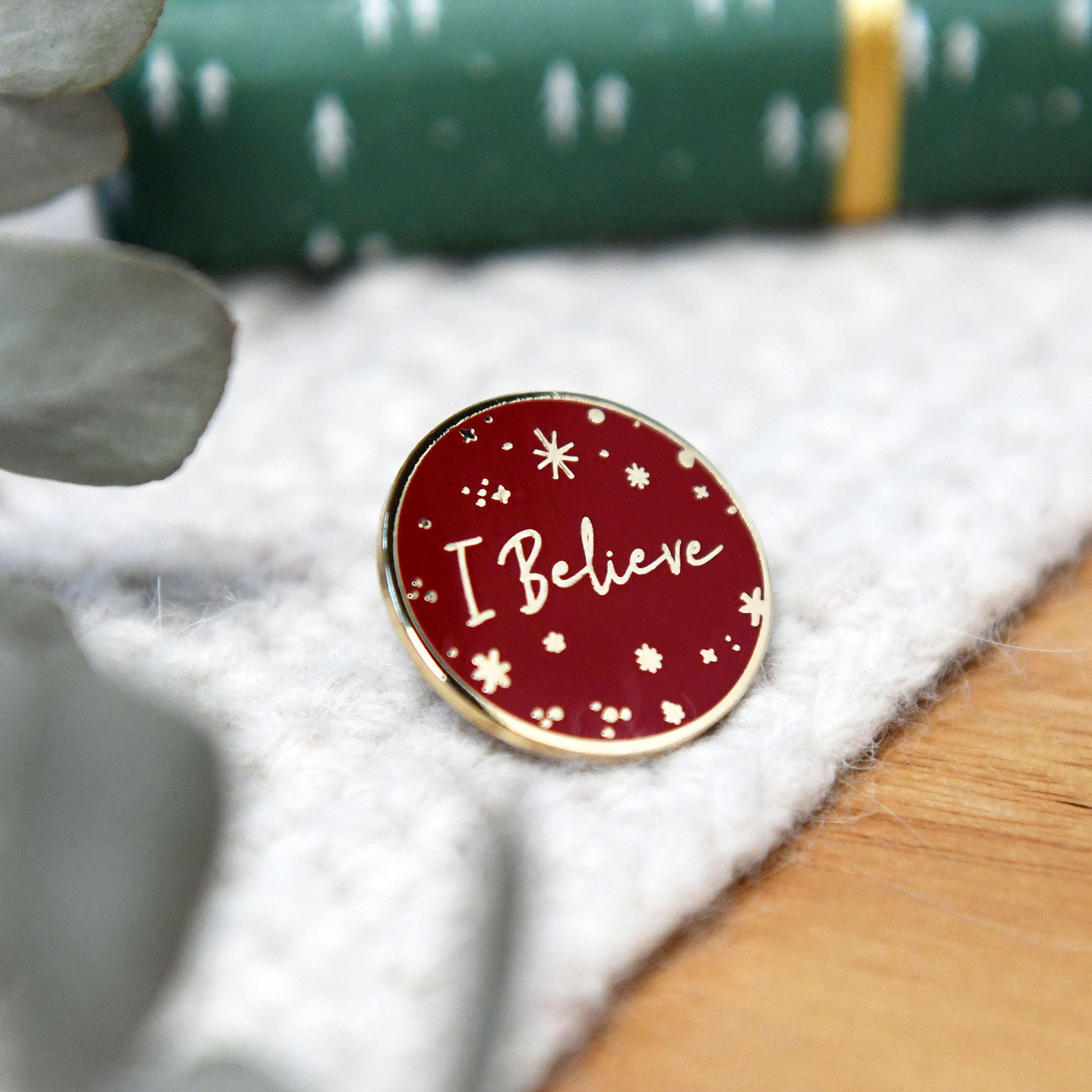 Clara and Macy - Wholesale Lapel Pin/Button - Red 'I Believe' Enamel Pin Badge2