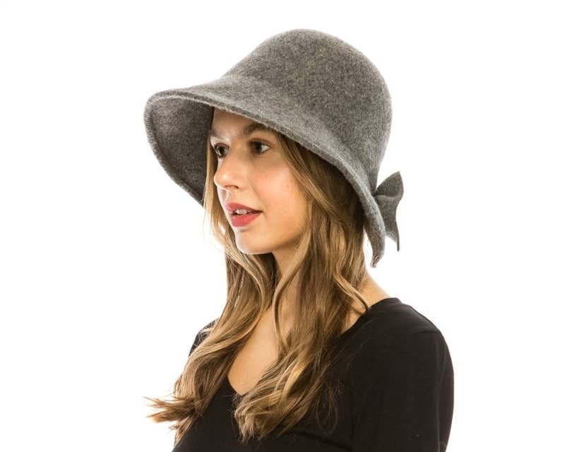 DNMC - Wholesale Cloche Hat - Women's - Women's Wool Winter Dress Hat w/ Bow2