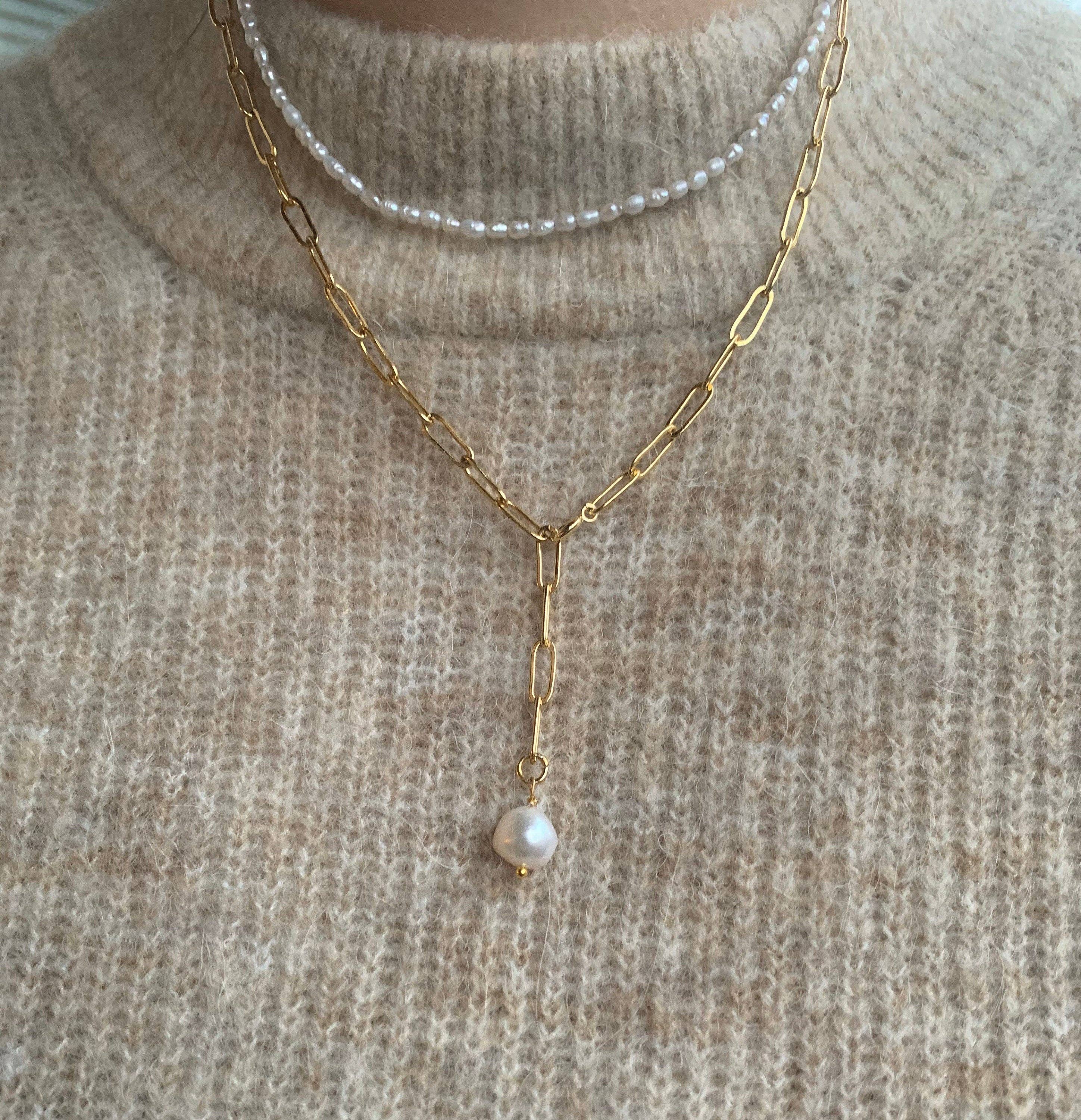 Ohhheylovely - Wholesale Pendant/Charm Necklace - Bicycle Chain Freshwaterpearl1