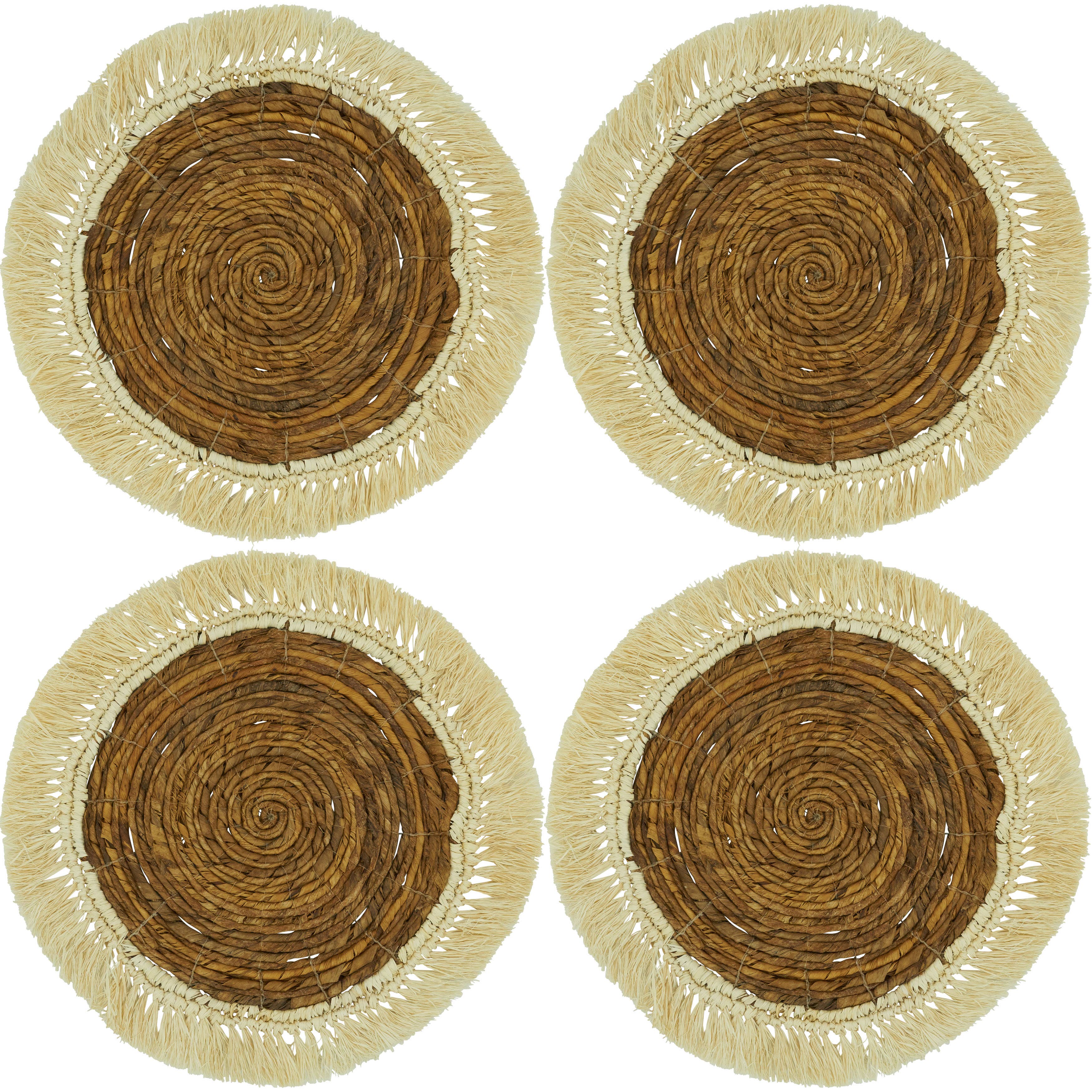 Marron Set de table Raffia Abaca en vente sur Faire3