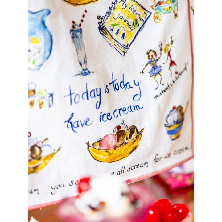 April Cornell - Wholesale Tea Towel - Ice Cream Watercolor Tea Towel