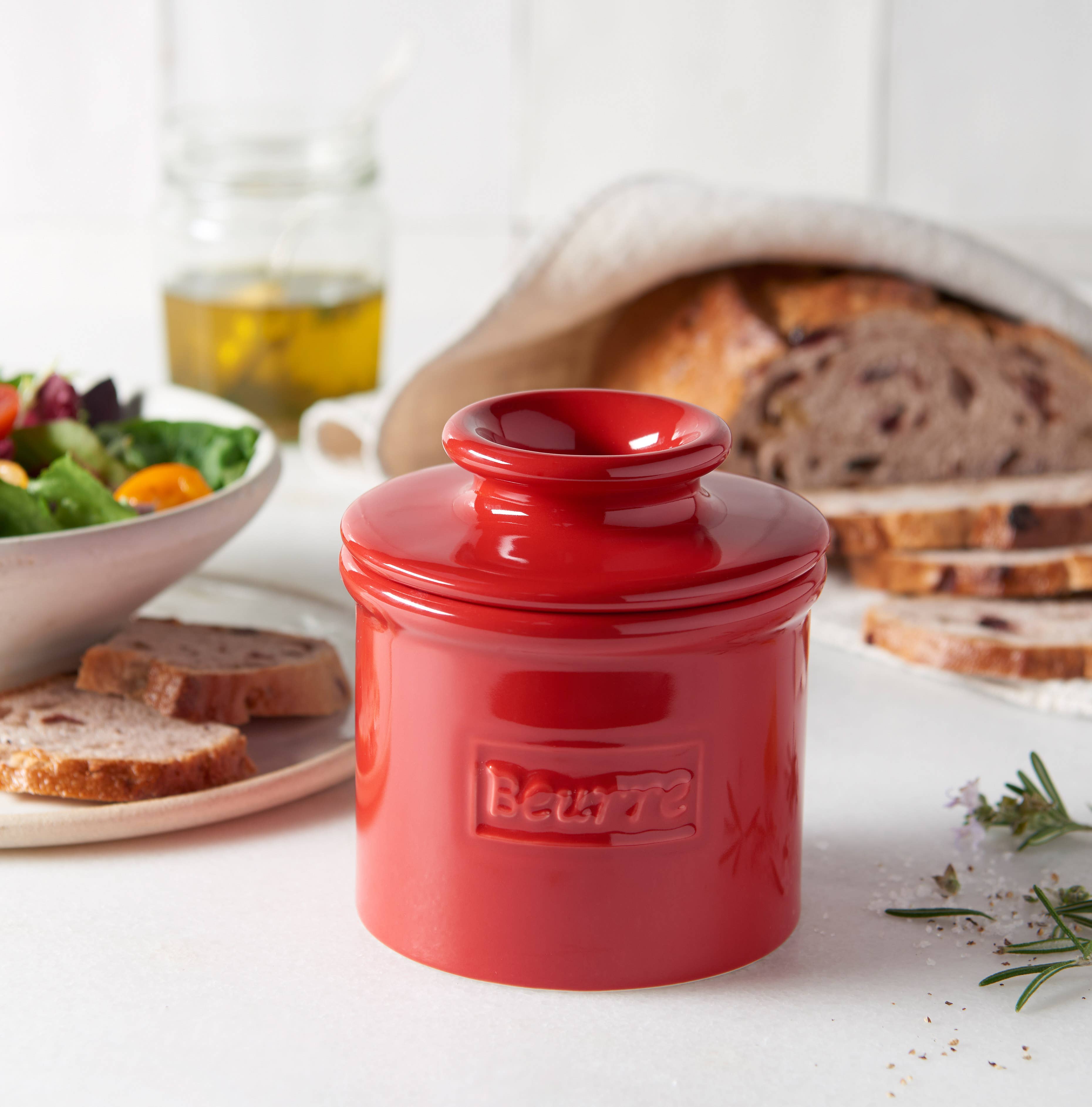 The Original Butter Bell® Crock - Wholesale Botervloot - The Original Butter Bell® Crock - Café Maraschino Rood5