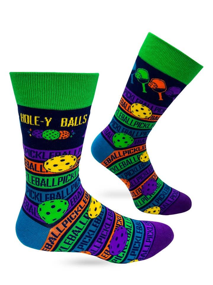 Hole-y Balls Pickleball Novelty Crew, calzini da uomo per la vendita all'ingrosso da parte di Fabdaz