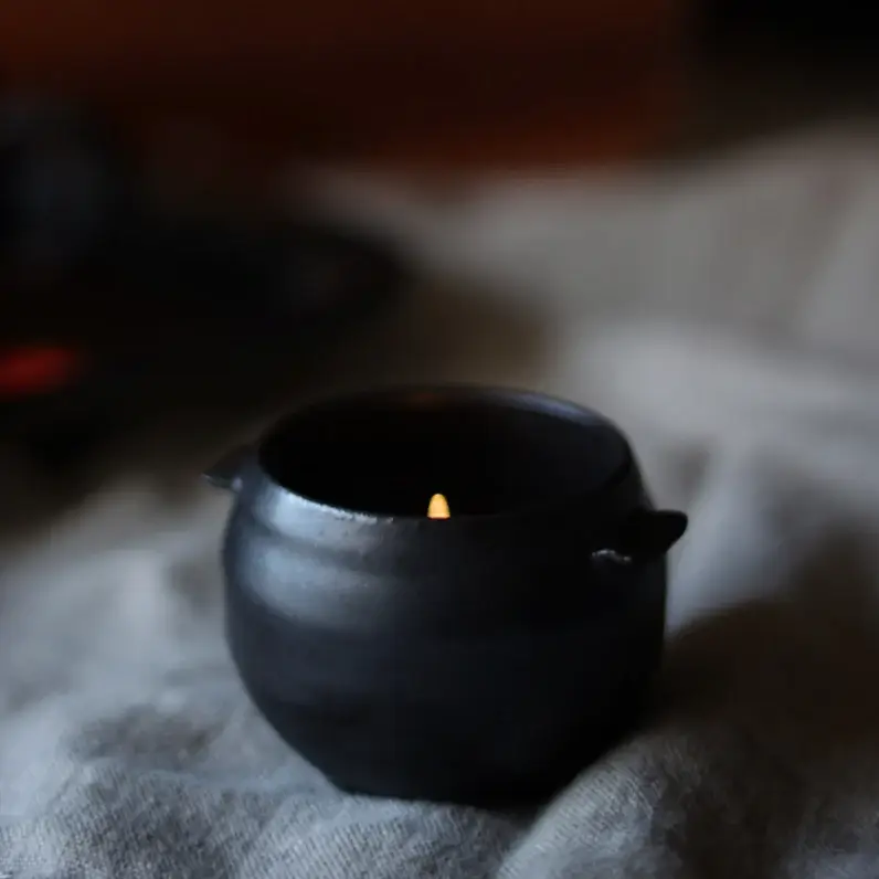 Gravesco Pottery - Wholesale Candle Holder - Black Mini Cauldron Bowl | Handmade for Halloween 2