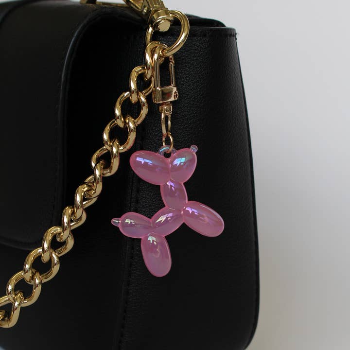 La-a SOLE - Wholesale Keychain - Women's - Key/Bag Charm | Pink Iridescent Balloon Dog1