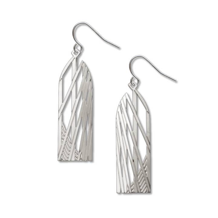 Brooklyn Bridge New York Earrings, MADE in USA for wholesale by David Howell and Company