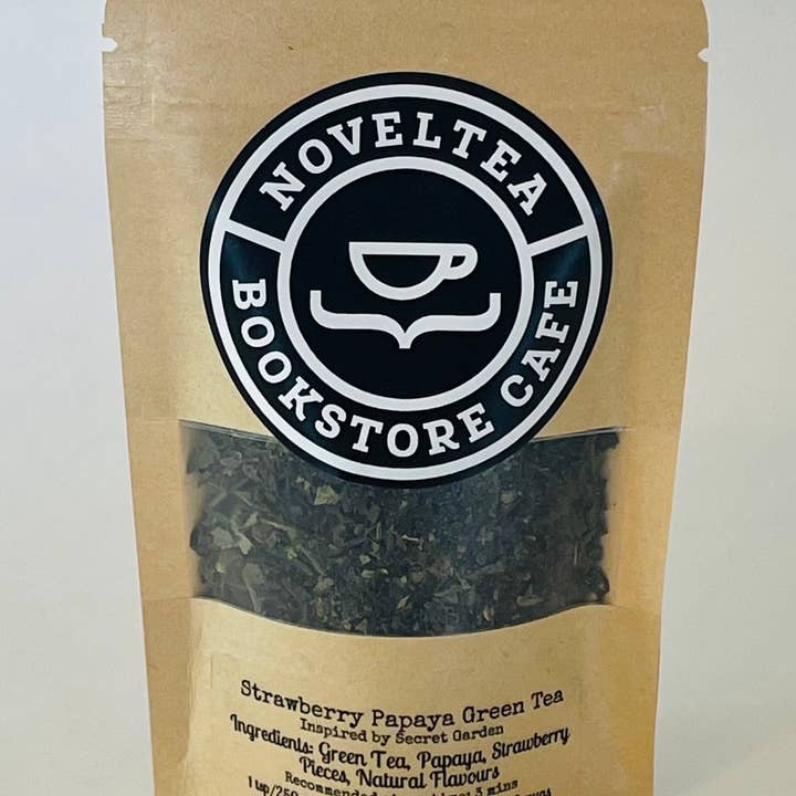 NovelTea Bookstore & Gifts - Wholesale Loose Tea - The Secret Garden Inspired - Strawberry Papaya GREEN TEA