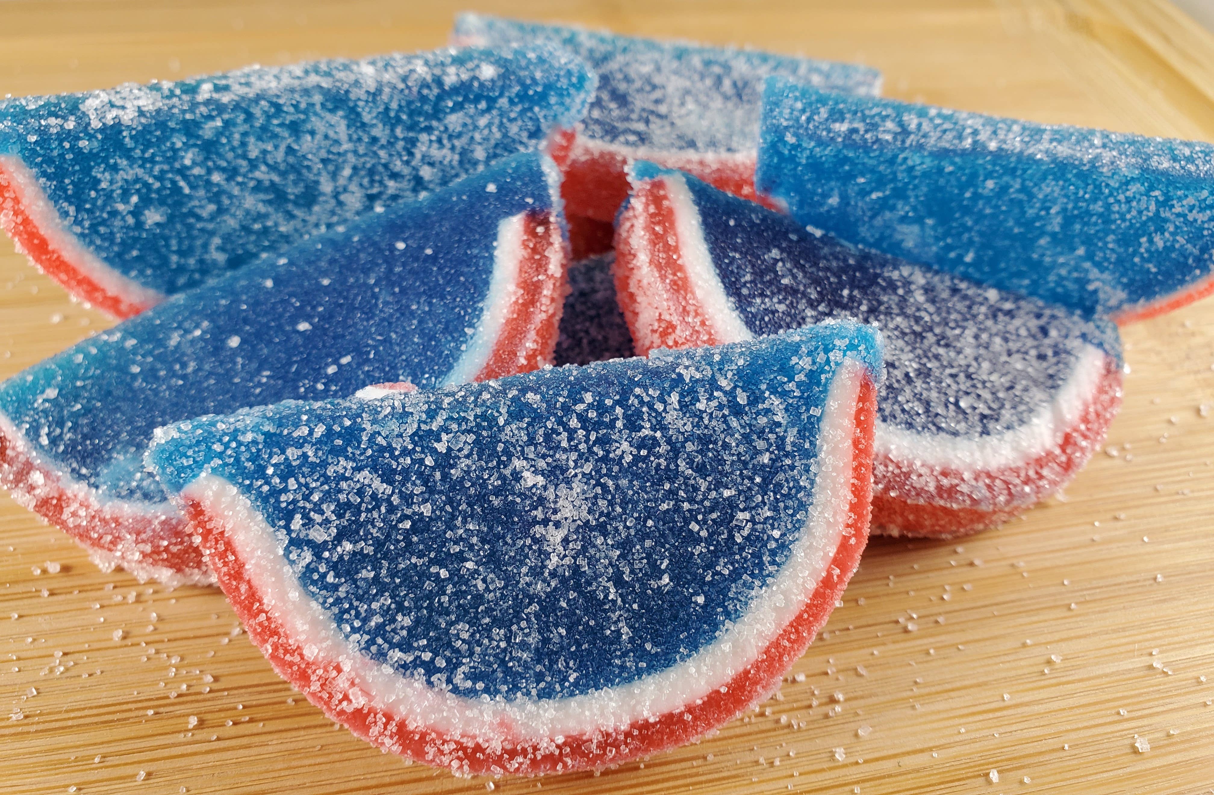 Chesebro's Handmade Confections and Candy - Wholesale Gummy - Blue Raspberry Gourmet Fruit Slices, 4.0 oz.1