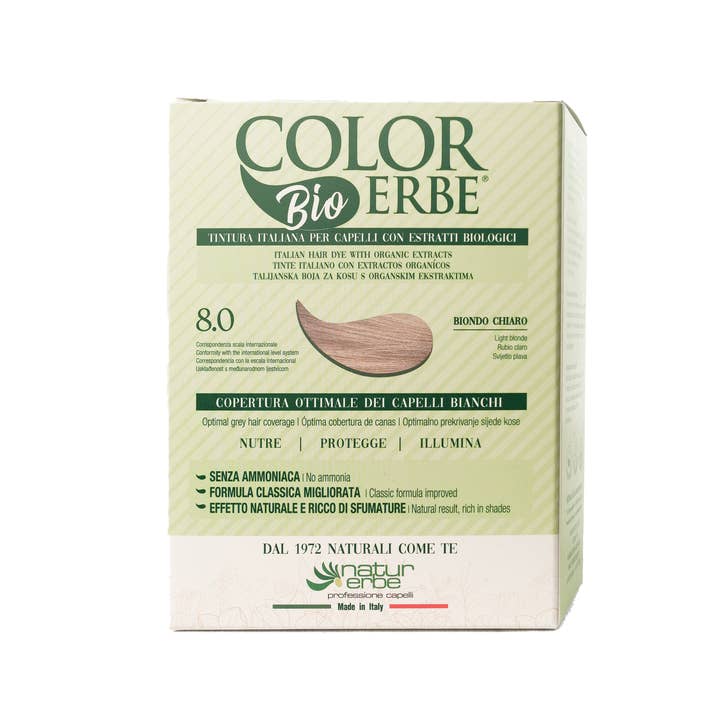 COLOR ERBE - Wholesale Hair Dye - Color Erbe Estr. Dye Bio Light Blonde (8.0) - Made in Italy4