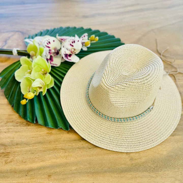 MULTI COLOR BRAIDED BAND PANAMA HAT for wholesale by Bella Betty