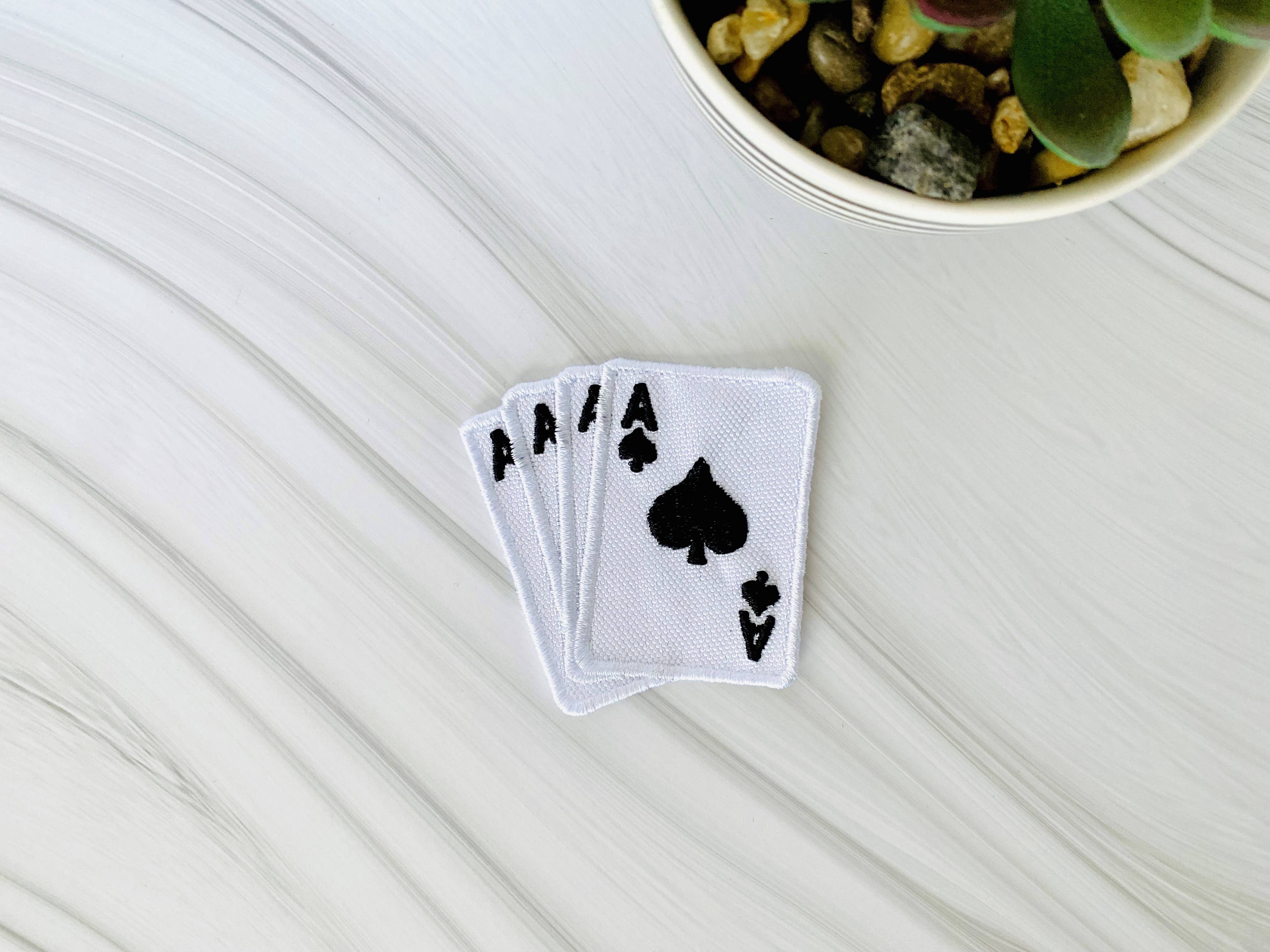 R & R Stitched - Wholesale Patch - Playing cards embroidered hat patch1