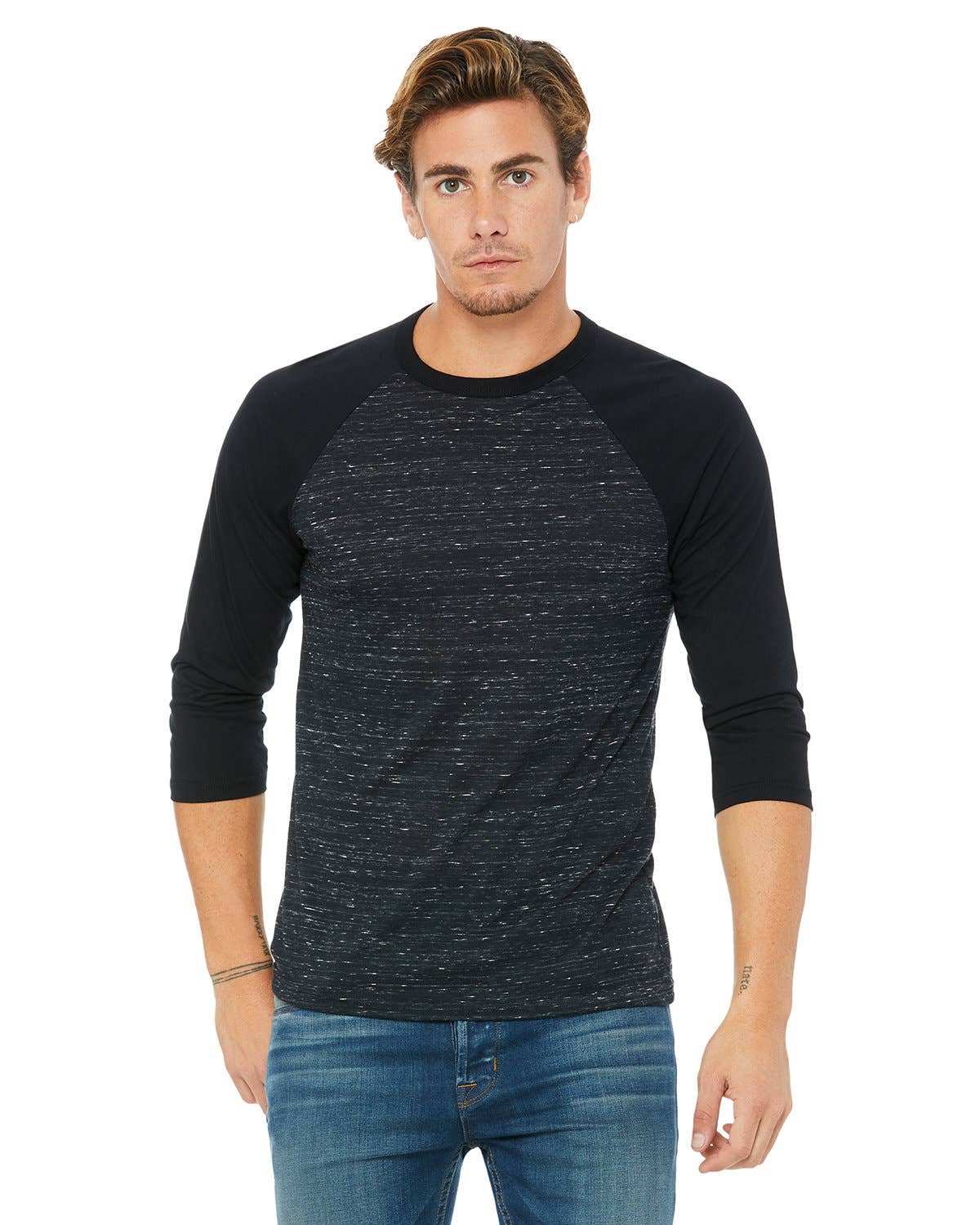 Total Apparel - Wholesale T-Shirt - Men's - Bella + Canvas 3200 - Unisex 3/4-Sleeve Baseball T-Shirt15