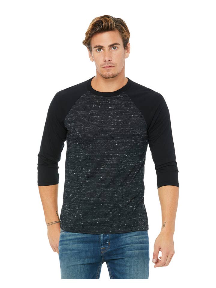 Total Apparel - Wholesale T-Shirt - Men's - Bella + Canvas 3200 - Unisex 3/4-Sleeve Baseball T-Shirt15