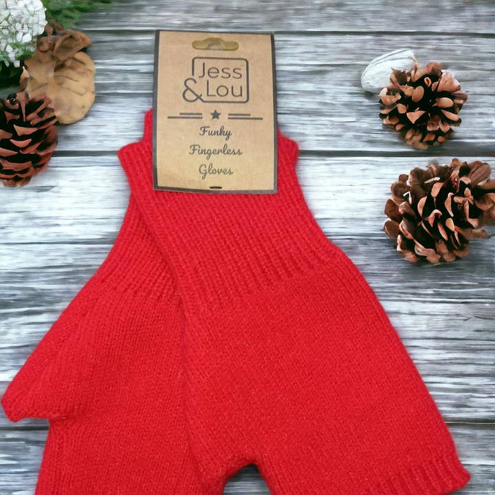 Warm en klassiek: effen gebreide vingervrije handschoenen voor wholesale door Jess & Lou