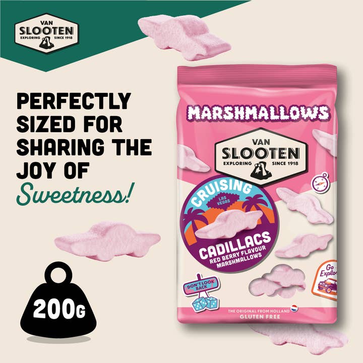 Van Slooten – wholesale Marshmallow – Van Slooten Cruising Cadillacs Marshmallows 250g x101