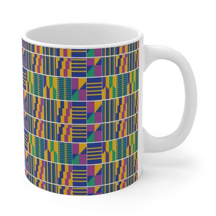 Ceramic Mug - Kente Blue for wholesale by The Copper Fruit