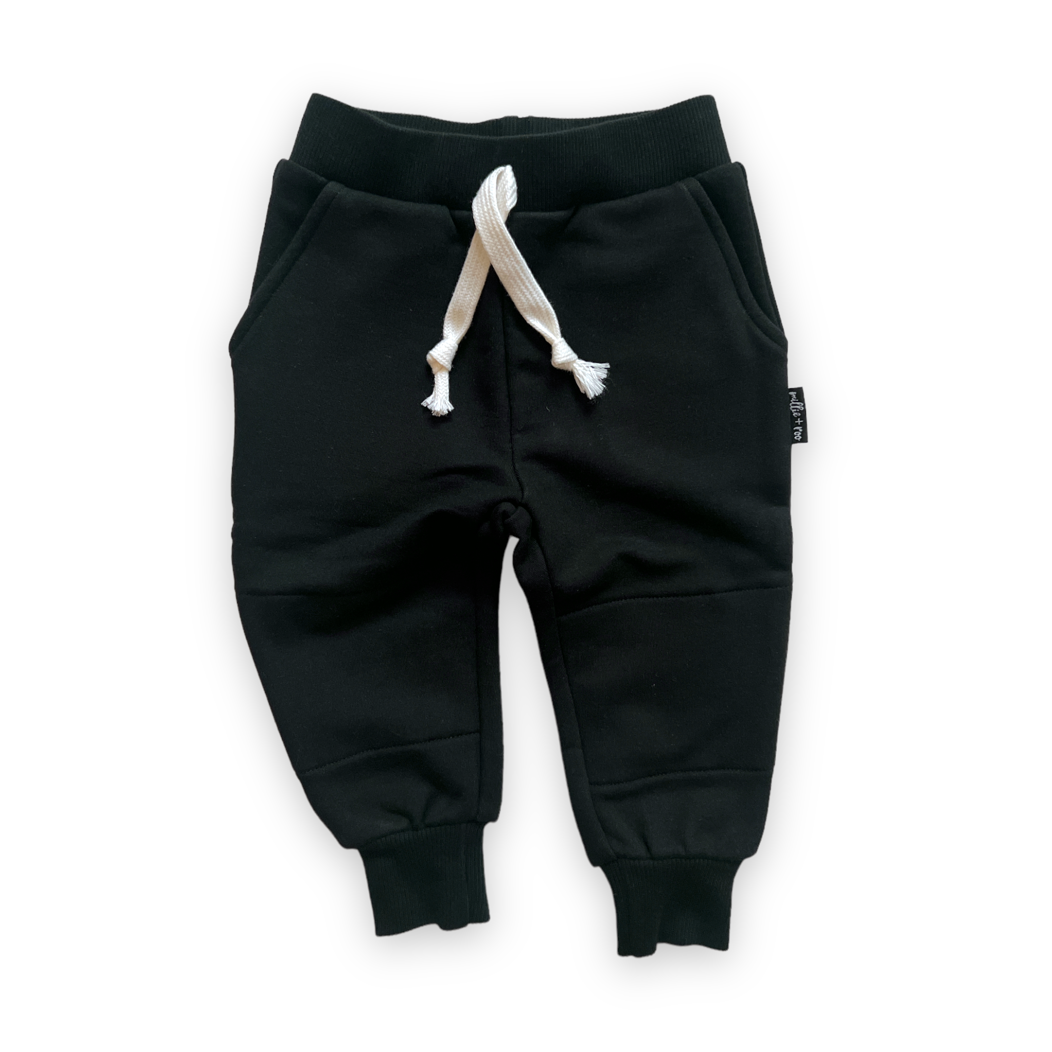 millie + roo LLC - Wholesale Lounge Sweatpants/Joggers - Kids - JOGGERS- Black Bamboo French Terry1
