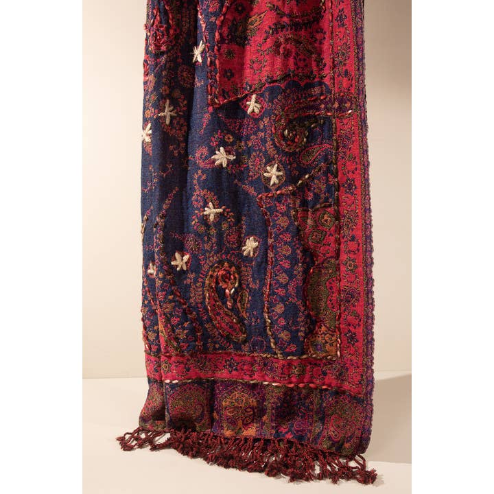 100% Wool Claret Scarf for wholesale on Faire3