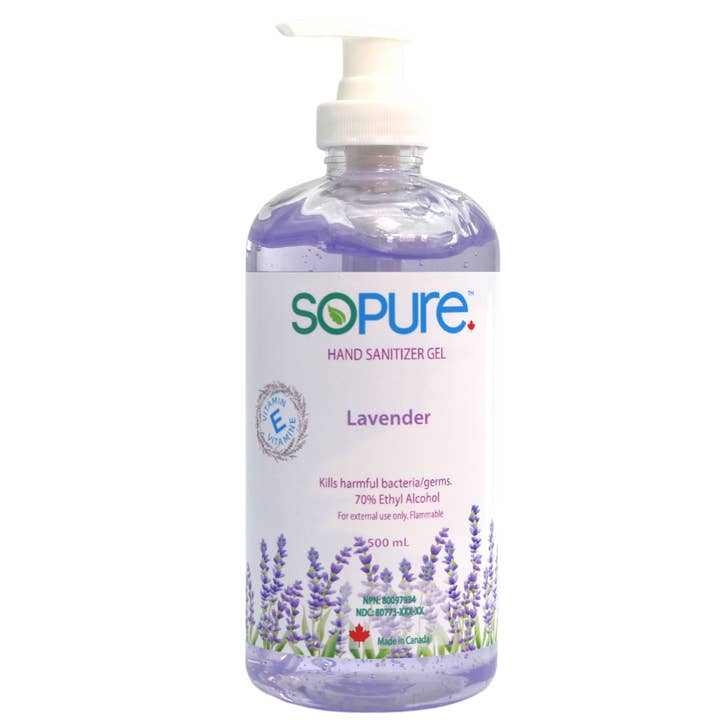 SoPure - Wholesale Hand Sanitizer - SoPure 500mL Lavender Gel Hand Sanitizer
