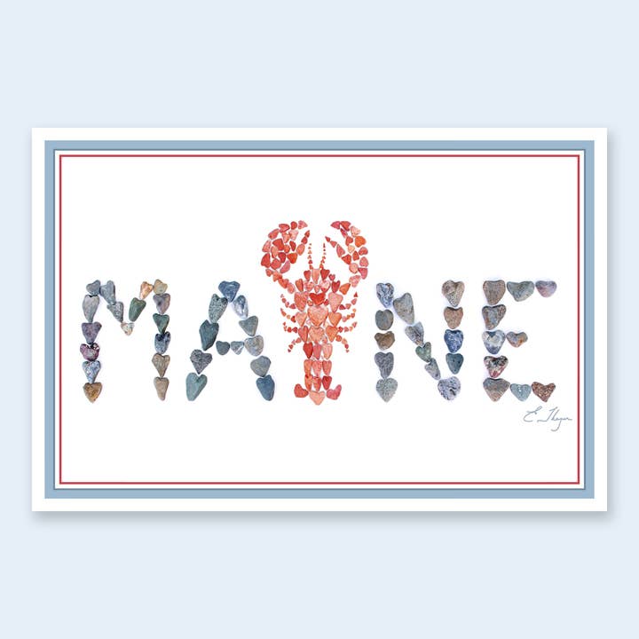 Postcards | Maine with lobster postcard for wholesale by Love Rocks Me®