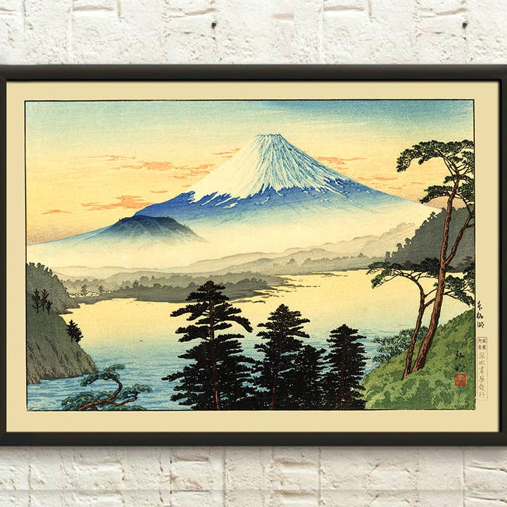 Riproduzione su legno di arte giapponese del Monte Fuji - Arte da parete per la vendita all'ingrosso da parte di Vintage Wall Graphics