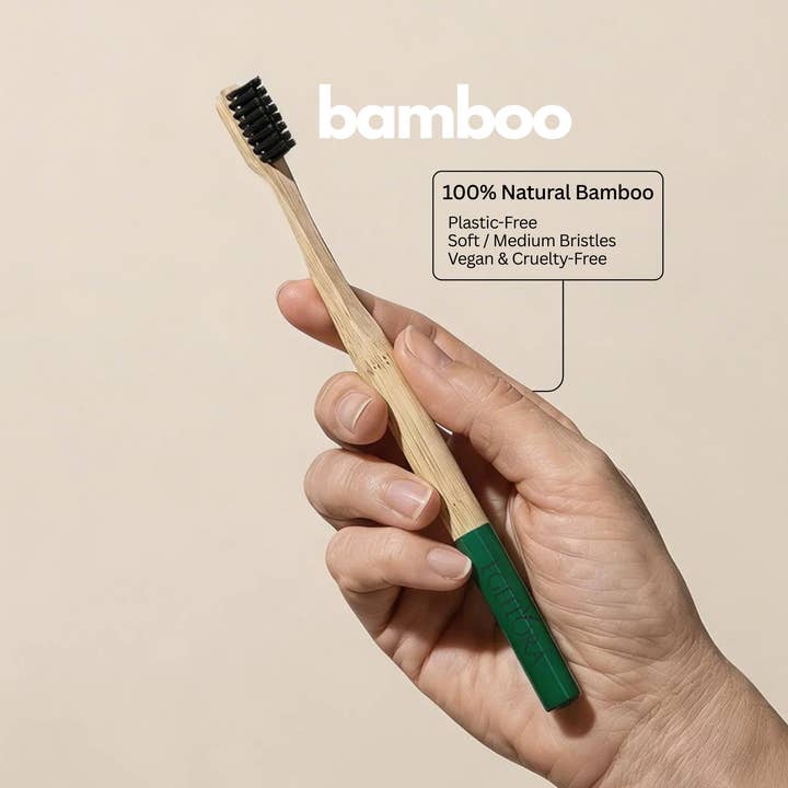 Bamboetandenborstel voor volwassenen – groen | milieuvriendelijk en plasticvrij voor wholesale door Egeflora