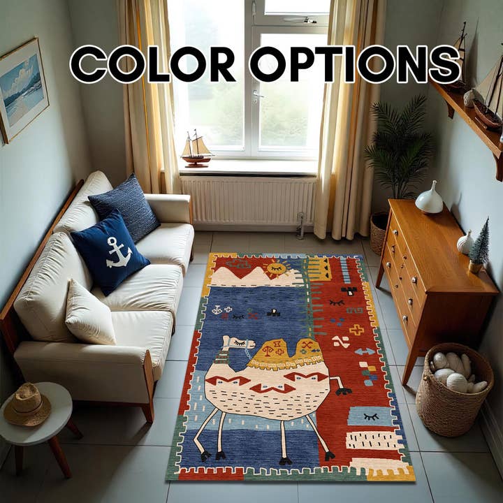 Tapis Bohème Désert : Tapis de Salle de Jeux Scandinave pour Enfants pour la vente par Rugendary Trade LLC