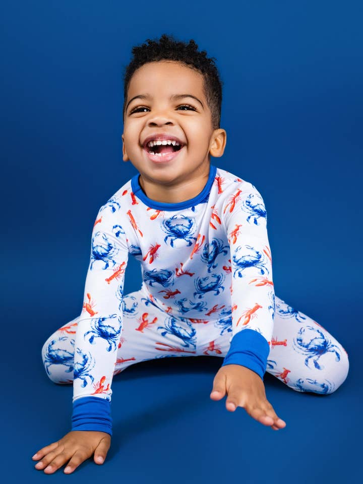 Crawfish and Crab Bamboo Two-Piece Long Set for wholesale by Pearls & Pelicans