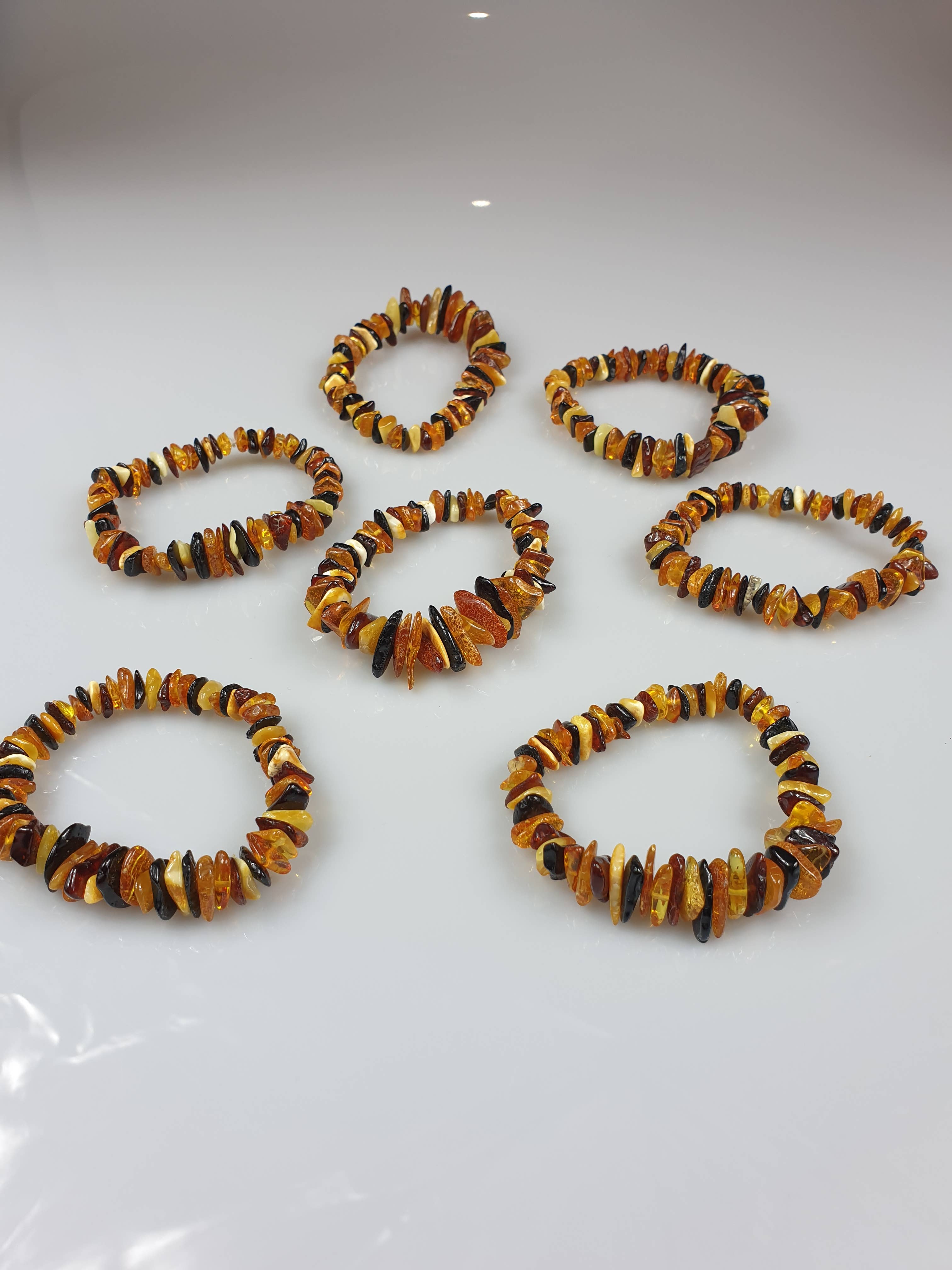 AmberLithuania - Vendita all'ingrosso Bracciale con perline - Bracciale da adulto con pietre grezze di ambra baltica elasticizzato8