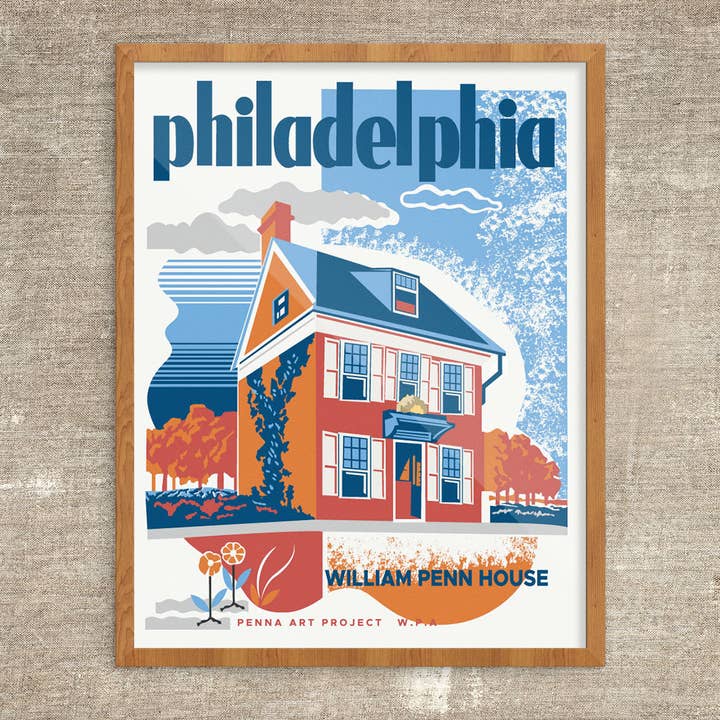 Stampa di casa di Philadelphia William Penn, 28 x 35,6 cm per la vendita all'ingrosso da parte di Fridgedoor