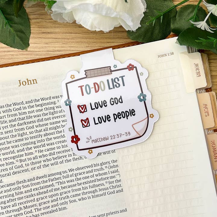 Love God, Love People Magnetic Bookmark for wholesale by MaeMunchiesCo