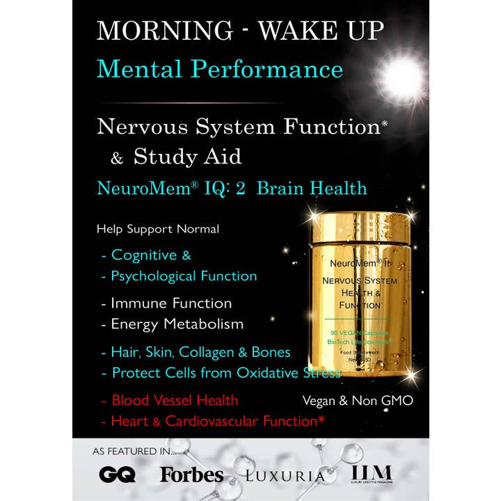 BioTech Life Sciences - Wholesale Oral Supplement/Vitamin - IQ2 NMN - Brain & Heart Health - Grow New Brain Cells