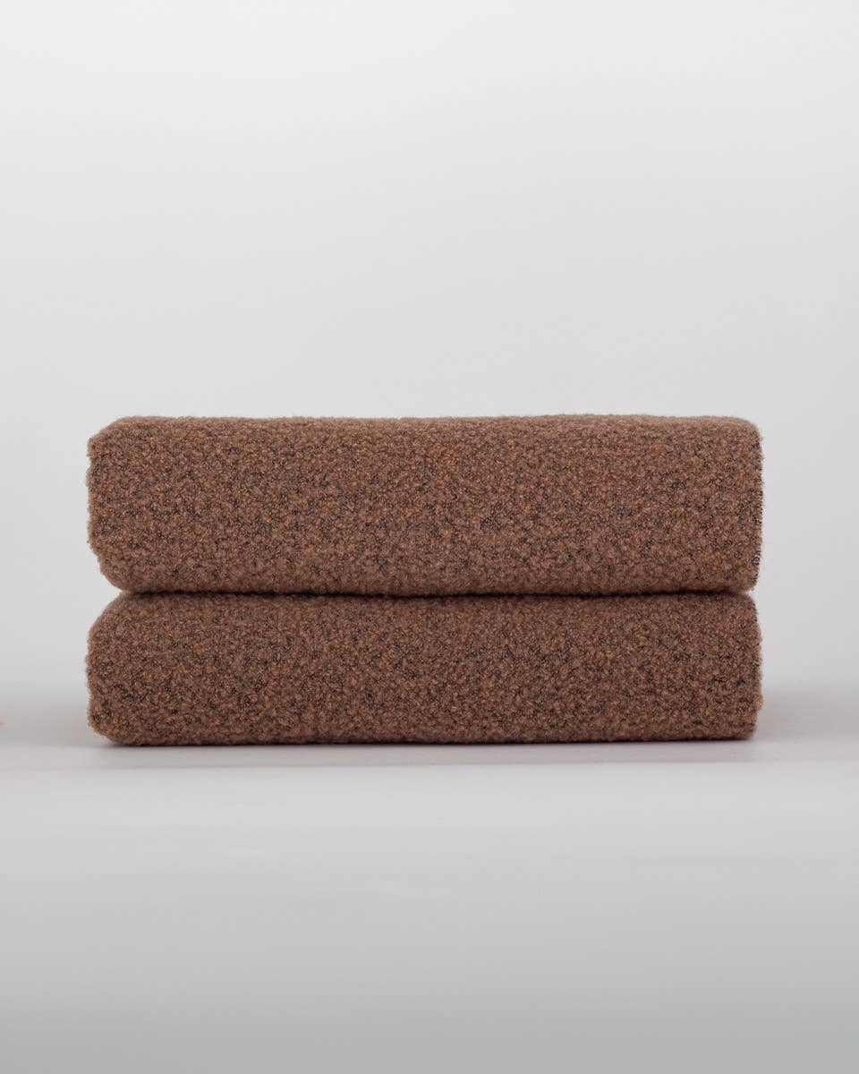 MoST - Wholesale Throw Blanket - Wool bouclé throw blanket PARIS brown3