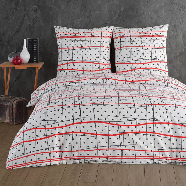 Renforcé beddengoedset "Lara", 100% katoen, ritssluiting, 80x80 cm kussensloop voor wholesale door Buymax